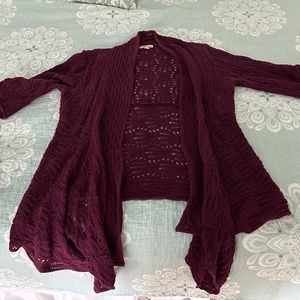 Lacy maroon sweater